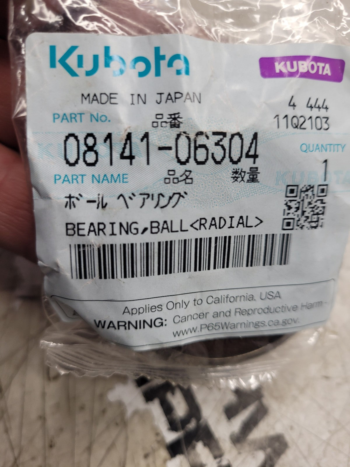 08141-06304 Genuine Kubota Bearing