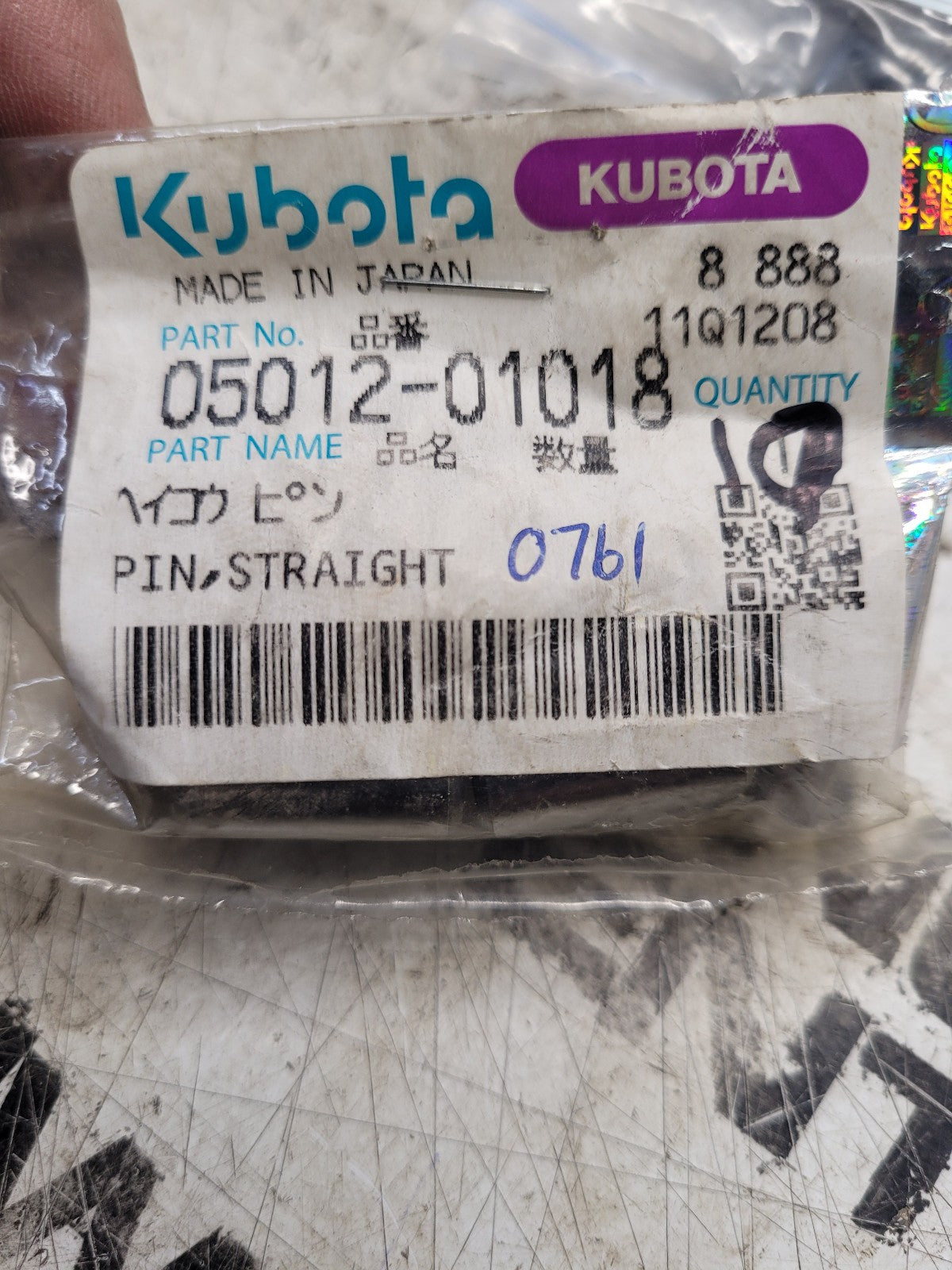 New pack of 10 dowel pins - 05012-01018 Genuine Kubota