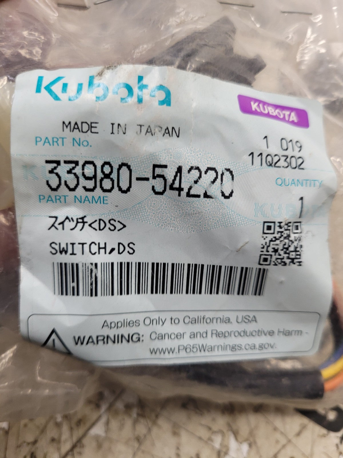 33980-54220 Genuine Kubota Switch