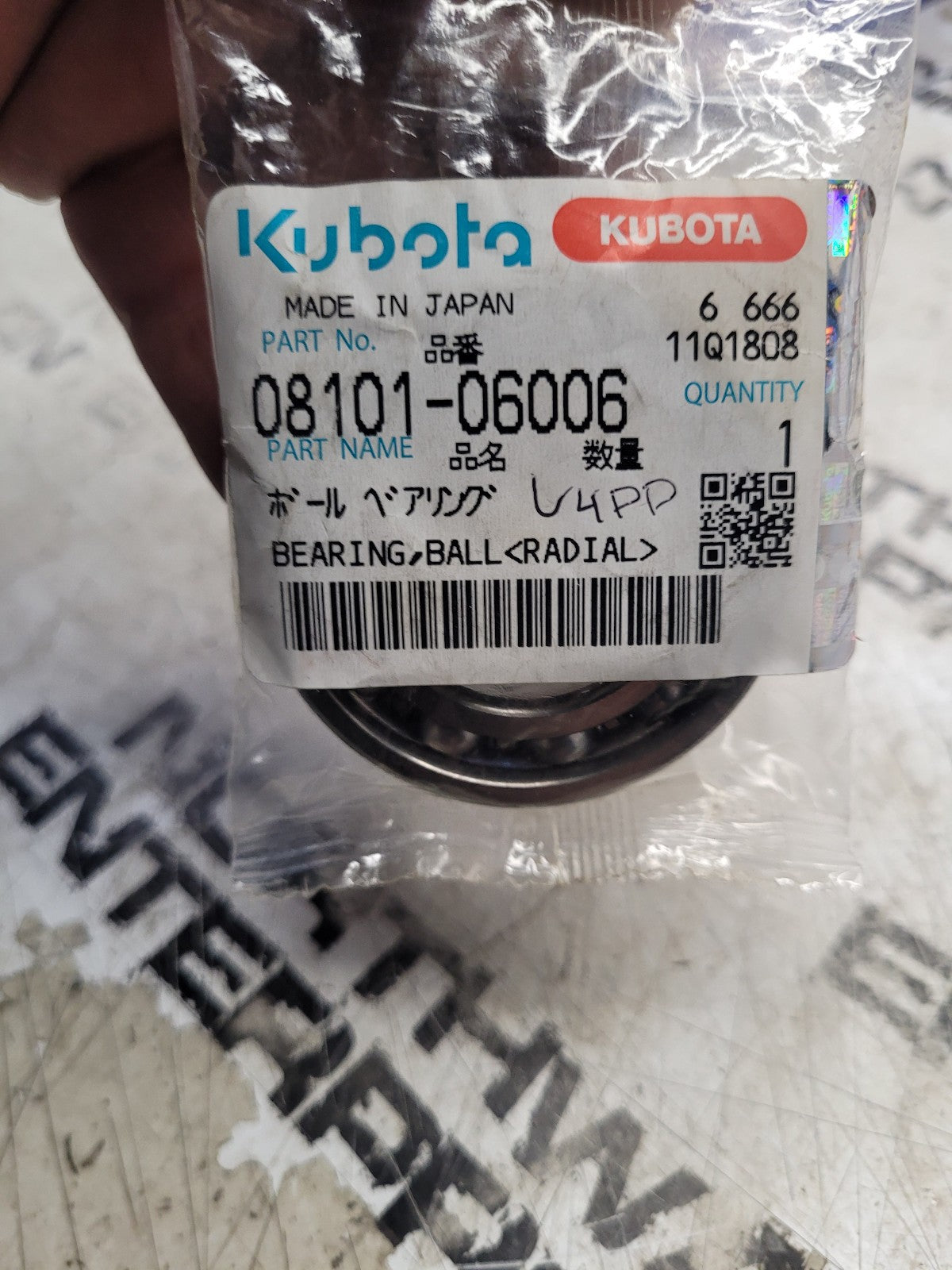 NEW KUBOTA 08101-06006 BALL BEARING 08101 06006