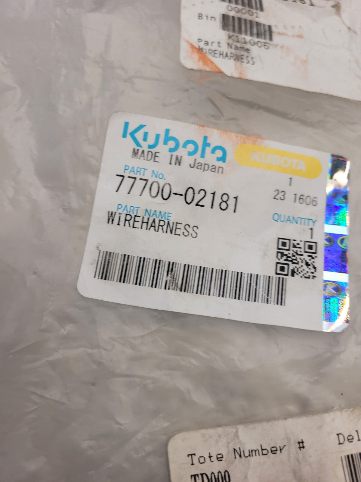 77700-02181 New Genuine Kubota Wire Harness