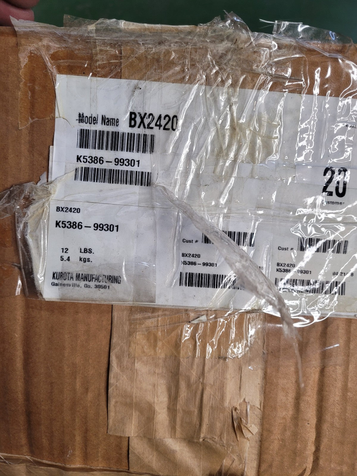 Kubota BX2420 mower deck slope kit, K5386-99301, fits mower deck RCK54D-26BX