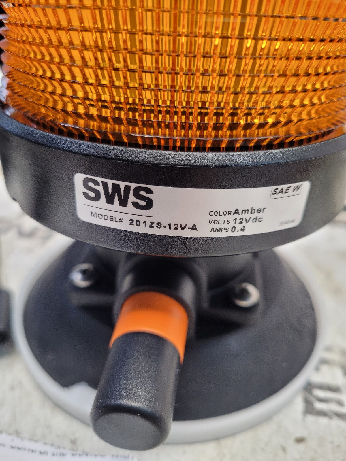 NEW SWS 201ZS-12V-A LED AMBER BEACON SUCTION CUP MOUNT