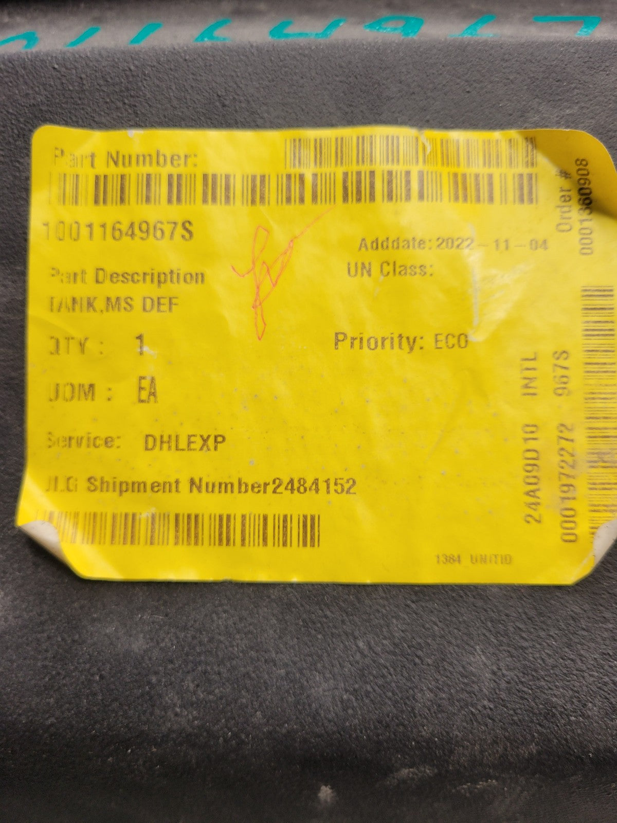 JLG DEF TANK ASSEMBLY 1001164967S