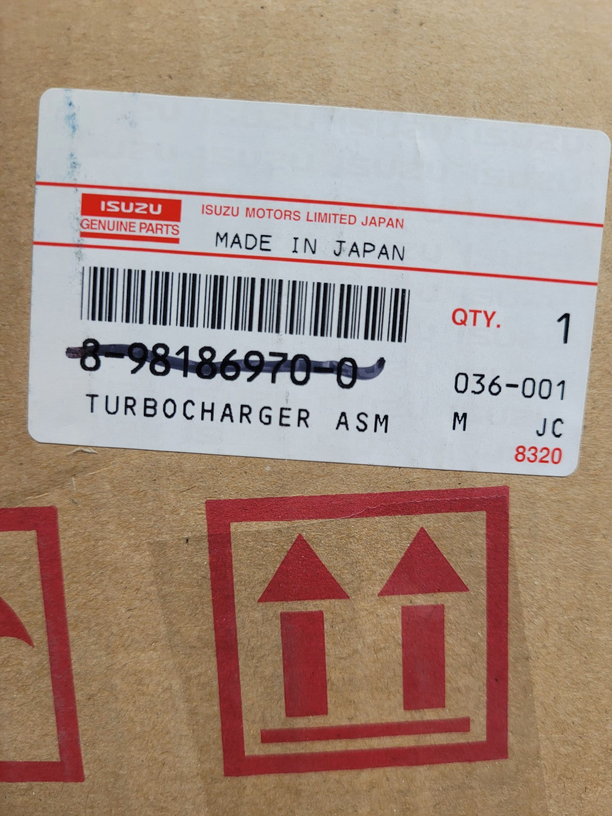 NEW GENUINE OEM RHF5 Turbocharger VA430200 8-98186970-0 for Isuzu 4JJ1