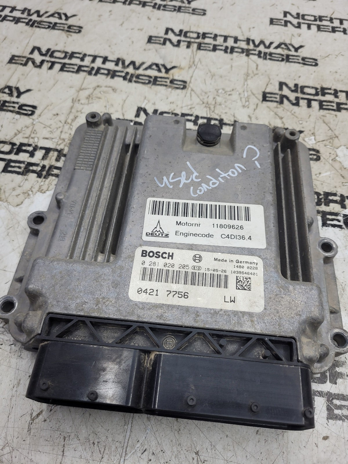 USED DEUTZ 11809626 / BOSCH 0281020205 ECU ECM