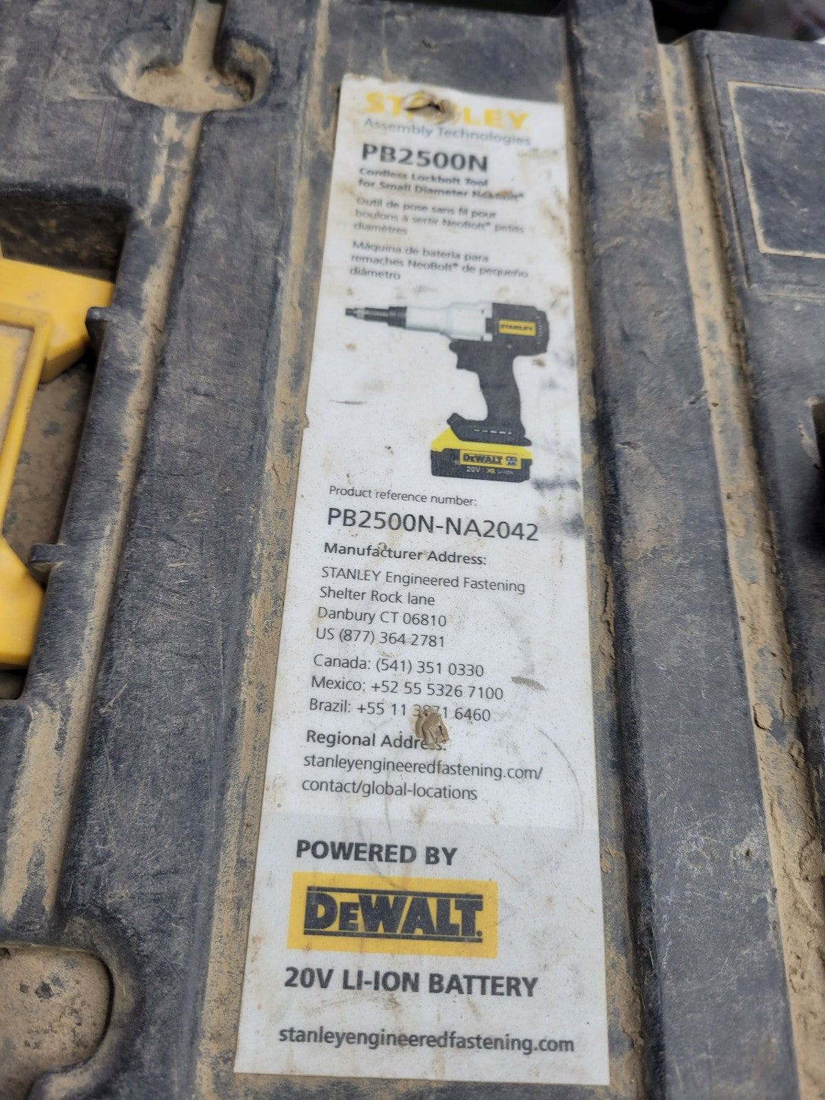 PB2500N STANLEY NeoBolt® PB2500N Cordless Lockbolt Tool ref-2013