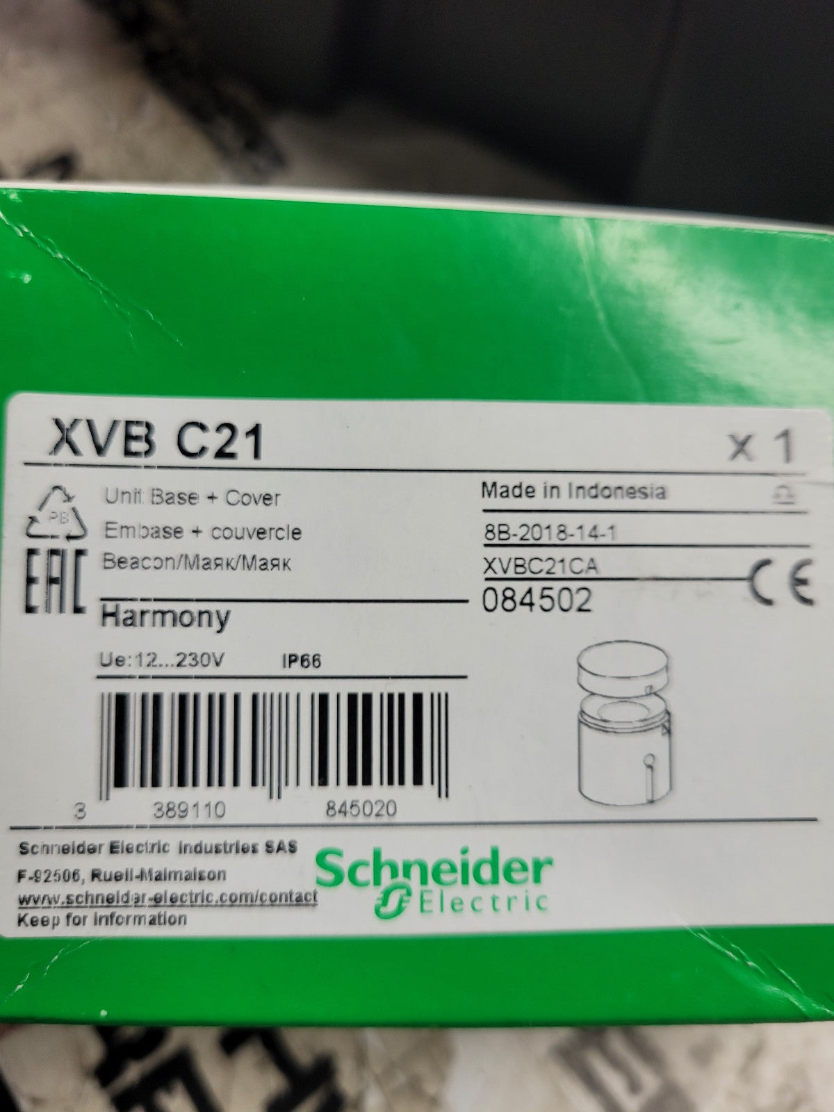 NEW Schneider Electric XVB-C21 Unit Base 230V XVBC21