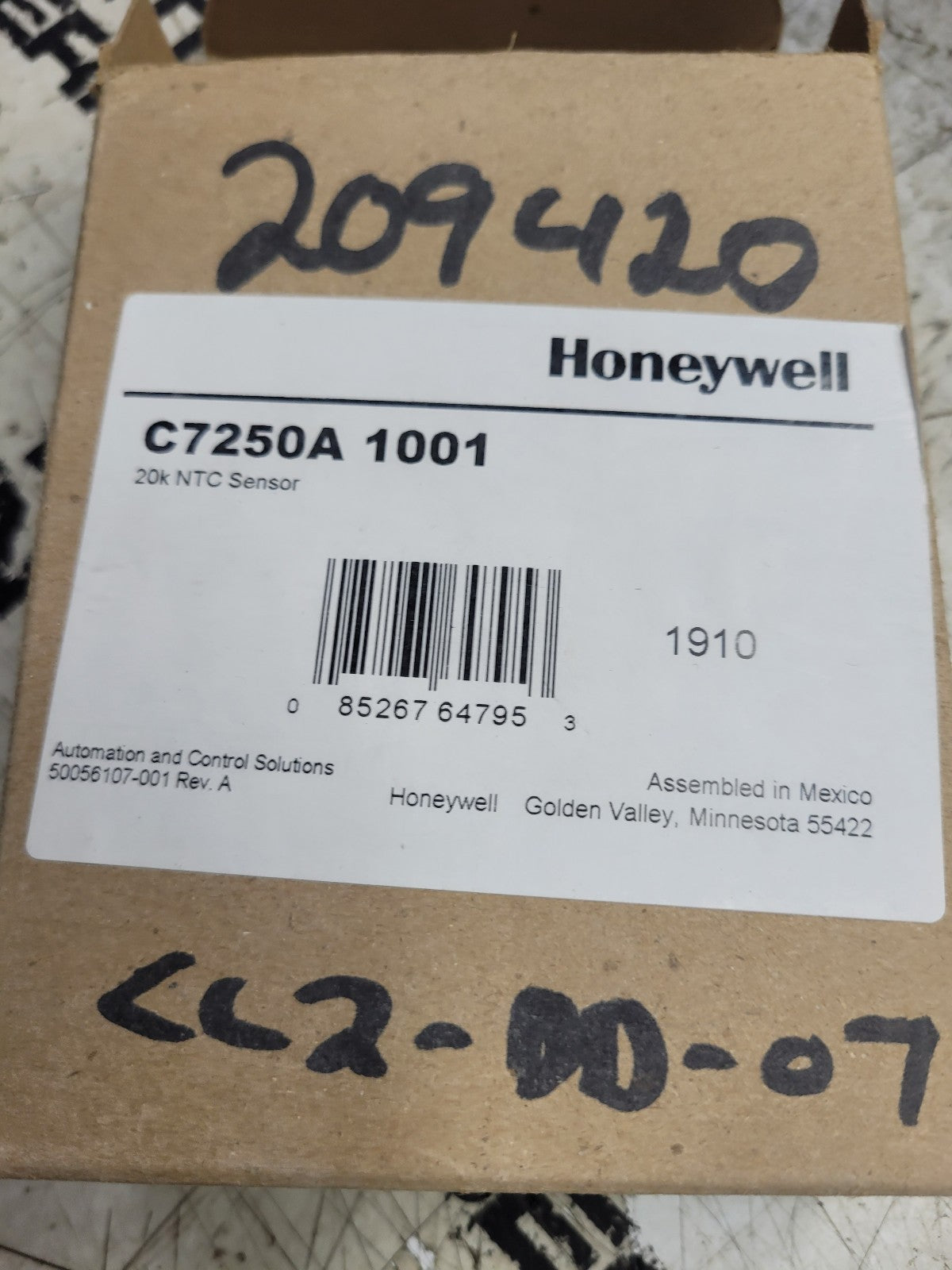 NEW HONEYWELL C7250A1001 C7250A-1001 Temperature Sensor for Mixed or Di
