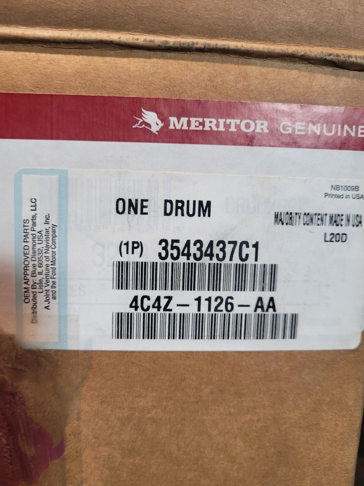 NEW INTERNATIONAL 3543437C1 4C4Z-1126-AA DRUM, PARK BRAKE
