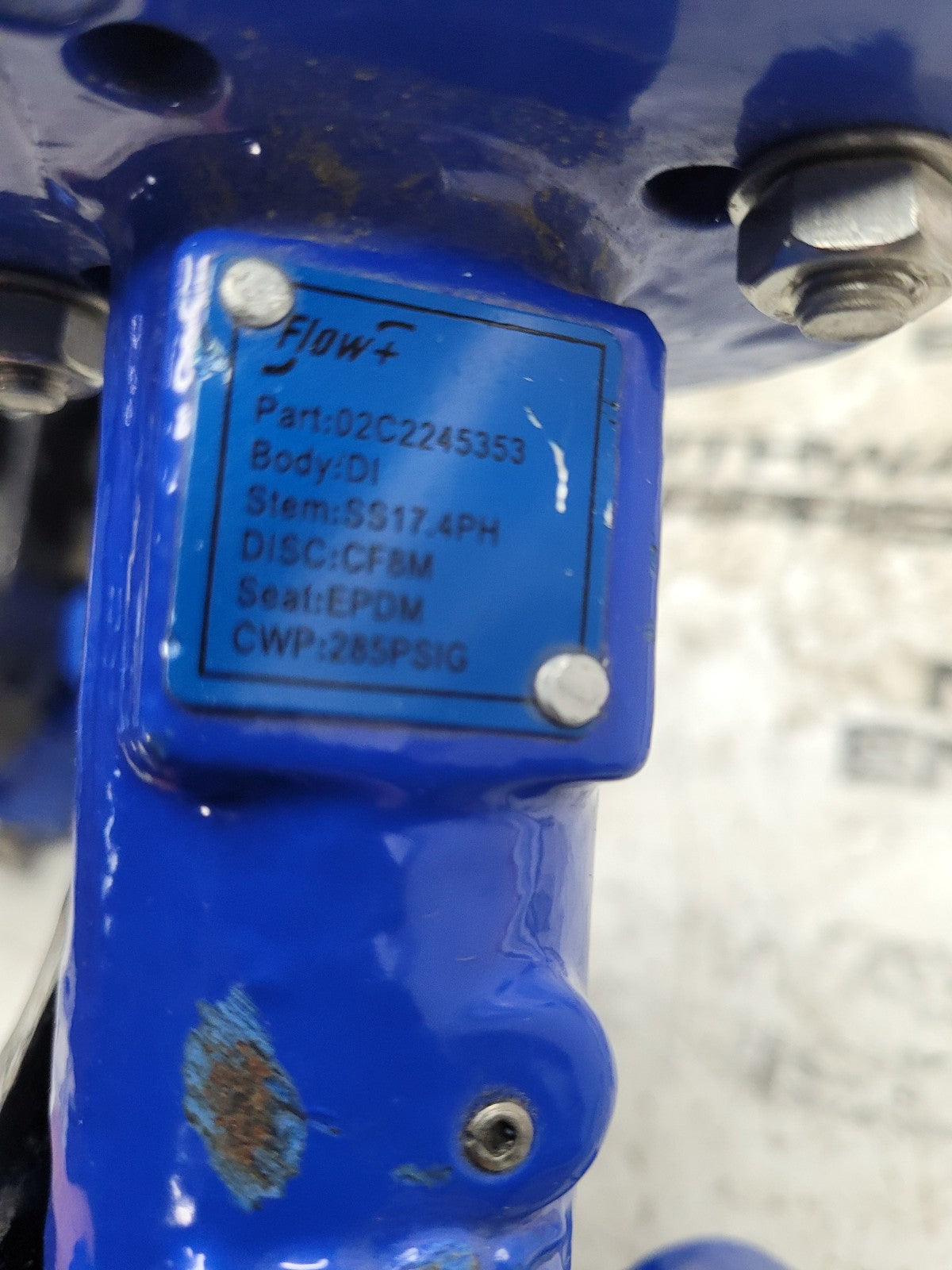 NEW FLOW 02C2245353 DI SS17.4PH CF8M EPDM 285PSIG MANUAL BUTTERFLY VALVE