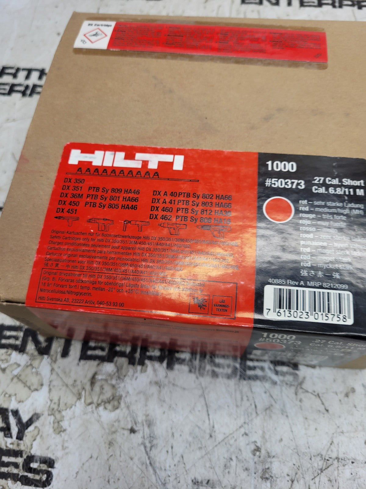 NEW 1 BOX OF 1000PC 50373 HILTI .27 CAL SHORT