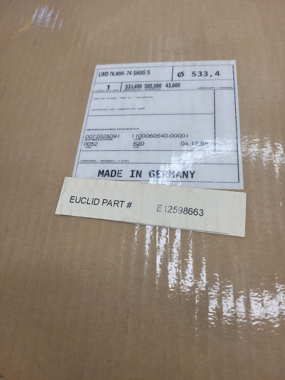 New Euclid Seal E12598663 12598663