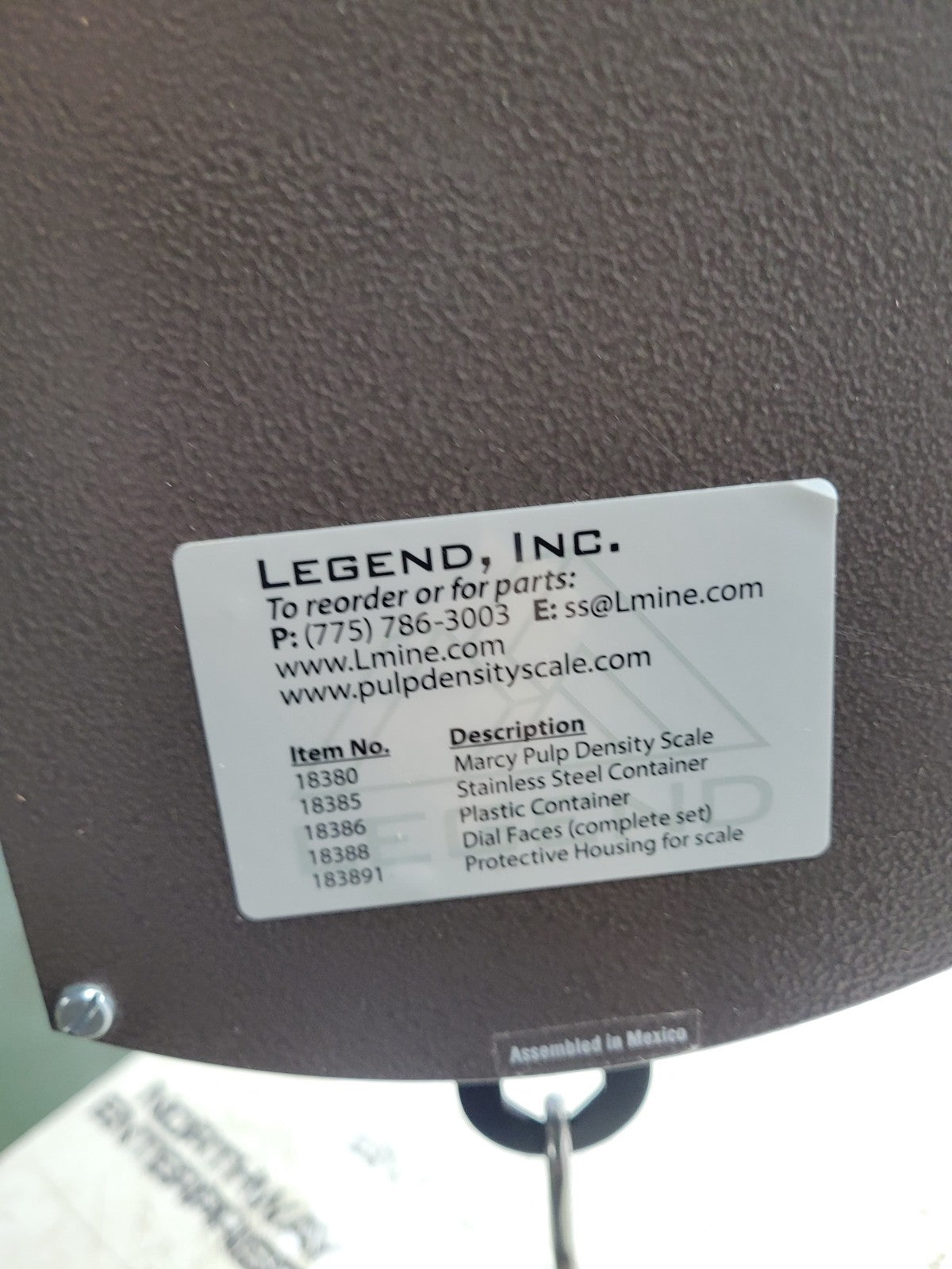 NEW 891-001-0014 MARCY DIRECT READING PULP DENSITY SCALE