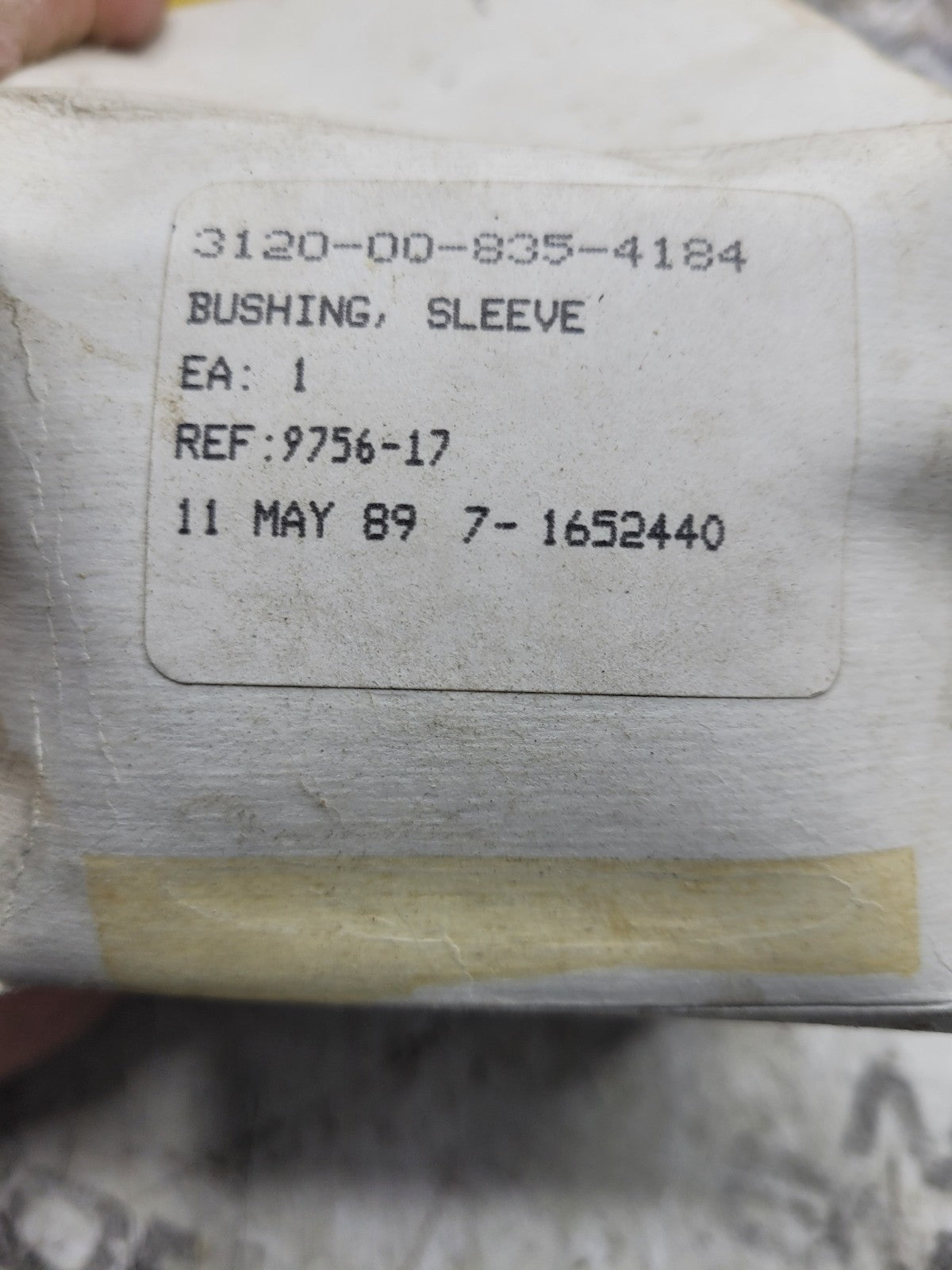 NEW OLD STOCK 3120-00-835-4184 9756-17 BUSHING SLEEVE UNCERTIFIED AS IS