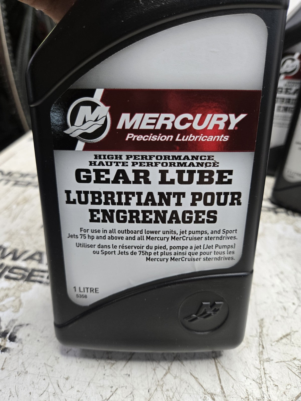 1 CASE OF 6 (1 LITER JUGS) MERCURY HIGH PERFORMANCE GEAR LUBE 92-858064KC1