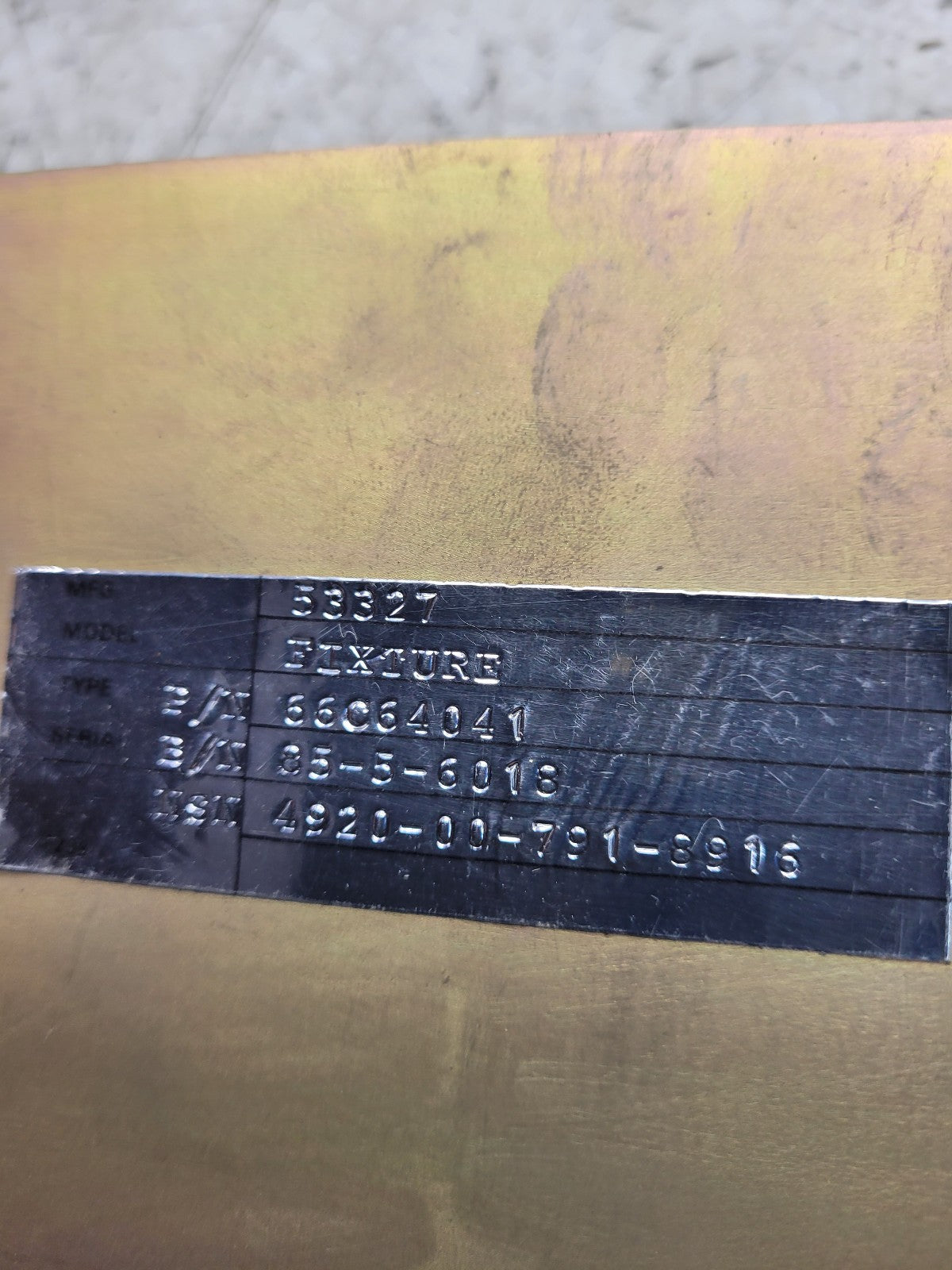 4920-00-791-8916 FLEXURE PLATE 4920007918916 007918916 UNCERTIFIED AS IS