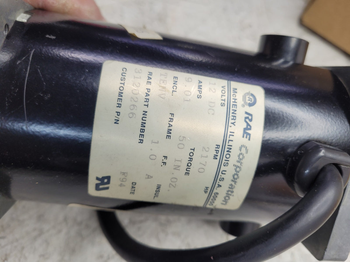 NEW 3120266 RAE CORP 4609840014 12VDC 2170RPM 9AMP ELECTRIC MOTOR
