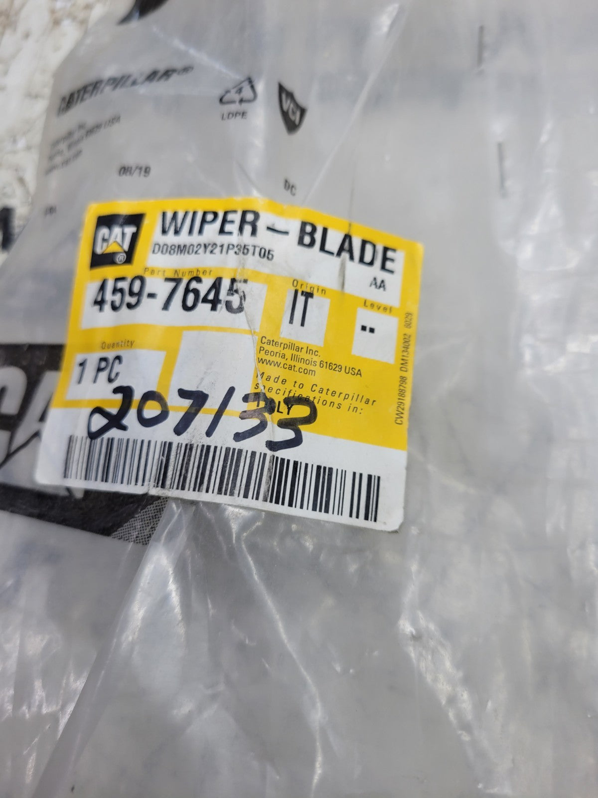 459-7645 CAT CATERPILLAR 4597645 WIPER BLADE