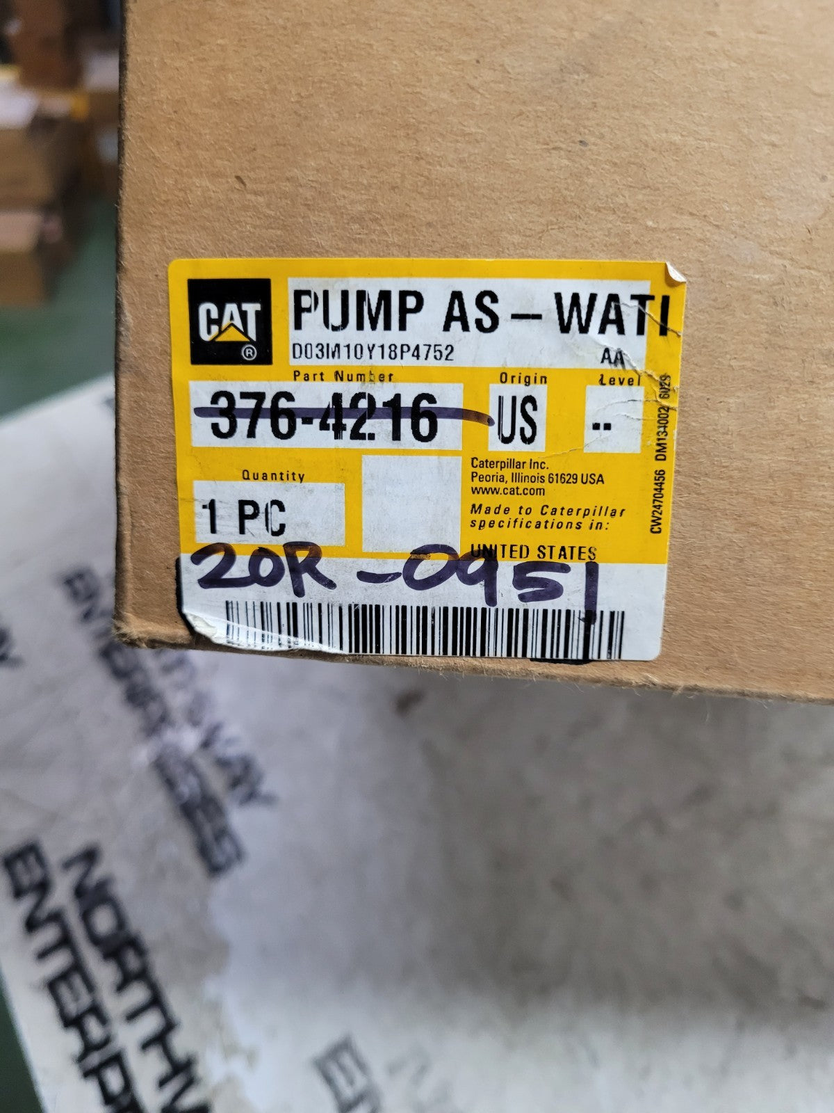 NEW CAT 20R-0951 PUMP GP-WATER 20R0951 WATER PUMP