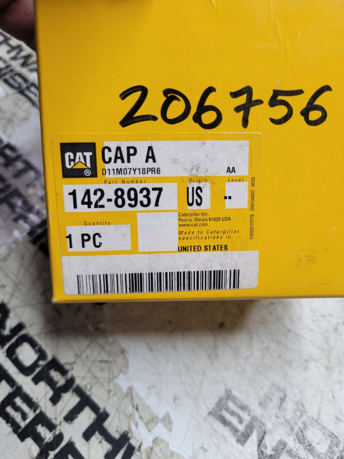 NEW CAT 142-8937: Lockable Non Vent Cap 1428937