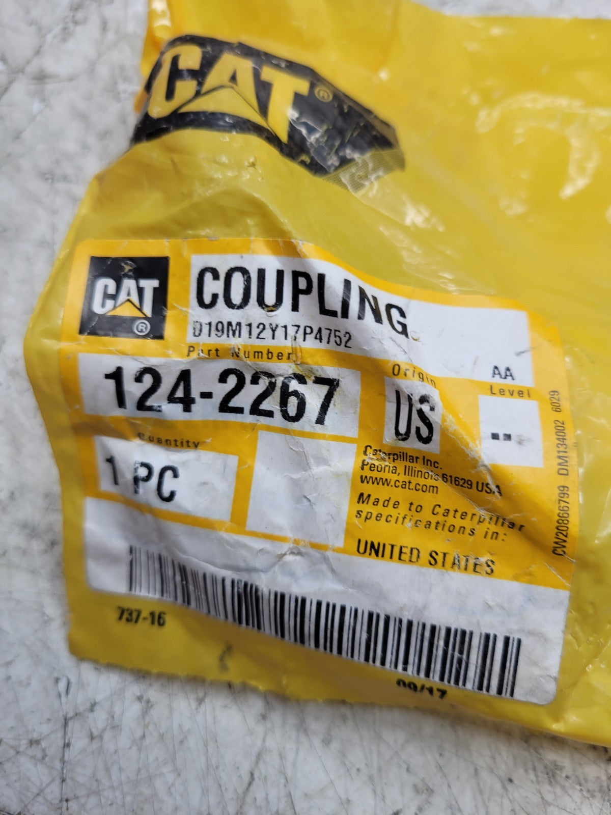 NEW CAT 124-2267 1242267 Hydraulic DIN 45 Degree Female Swivel Fitting M20 X 1.5