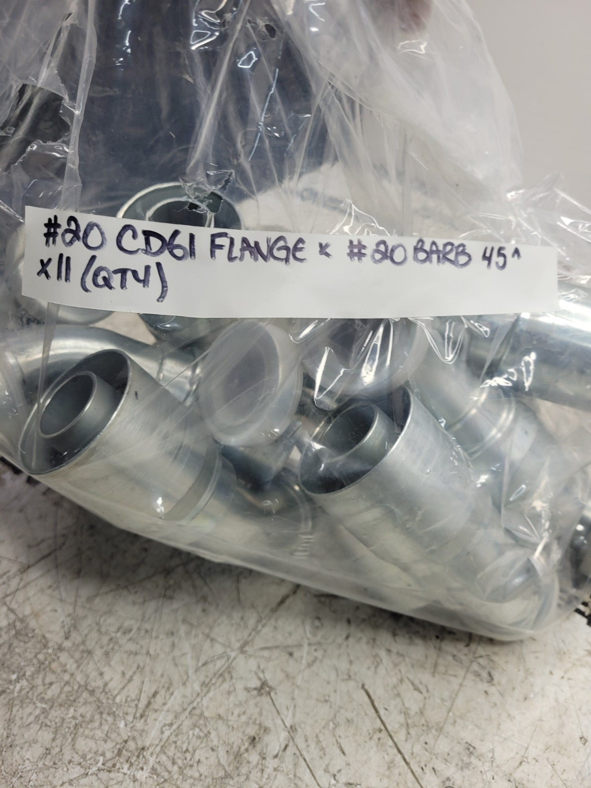 11PC LOT - 221-0503 2210503 #20 CD 61 FLANGE X #20 45° 45 Degree Code 61