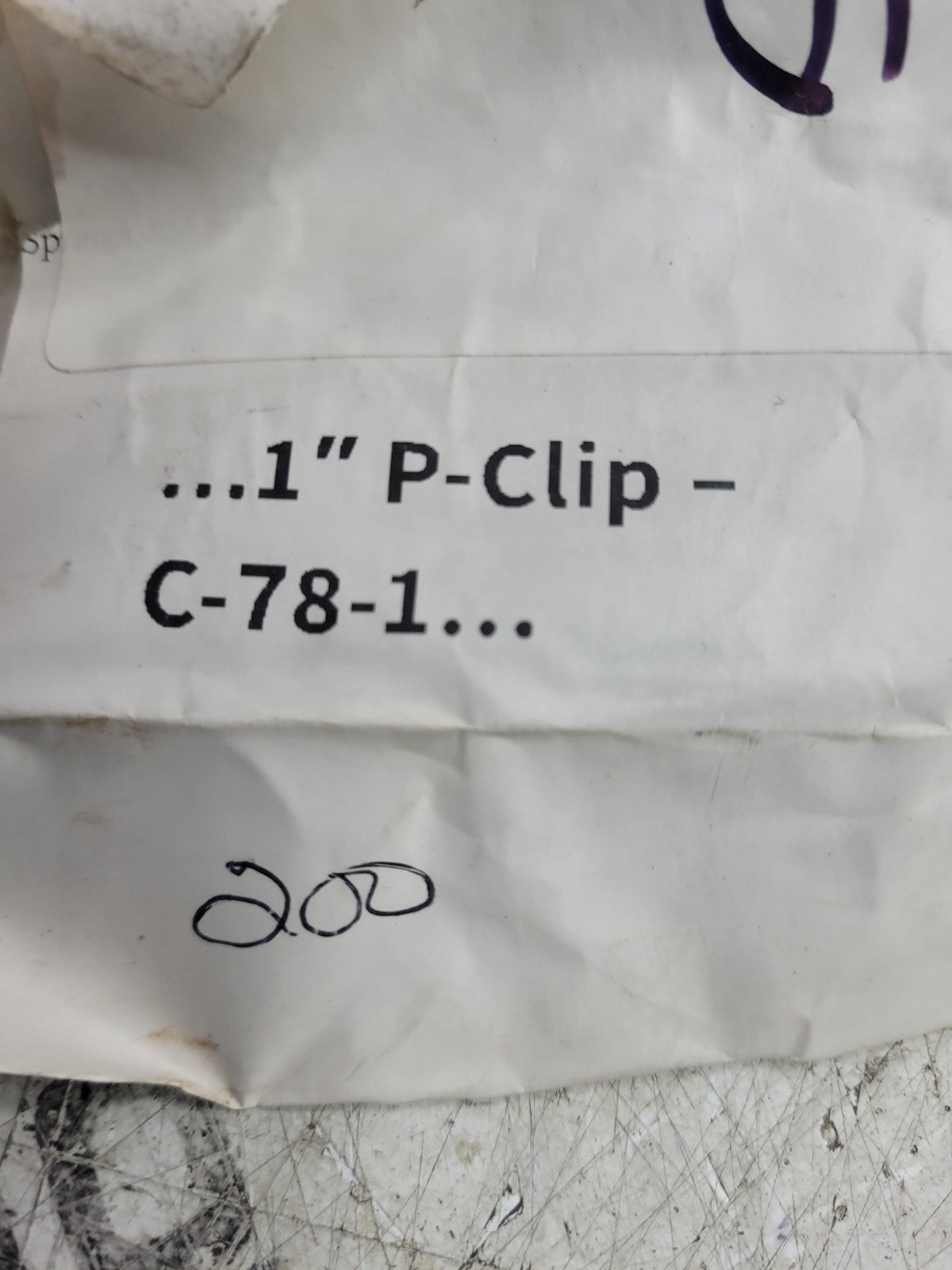 1 LOT OF 200 PC - 1" P-CLIP-C-78-1 SPRING FASTENER