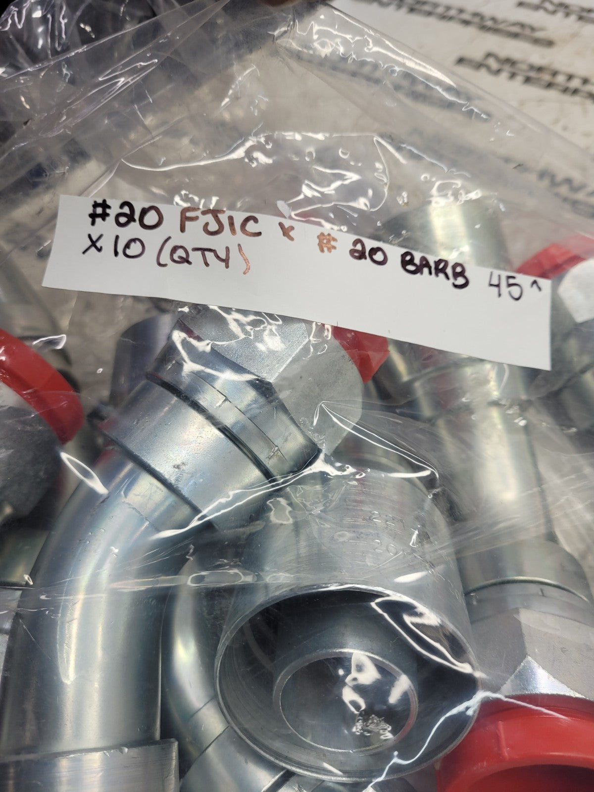 10PC LOT - 221-0465 2210465 #20 FJ1C X #20 BARB 45° Swivel Fitting Hydraulic
