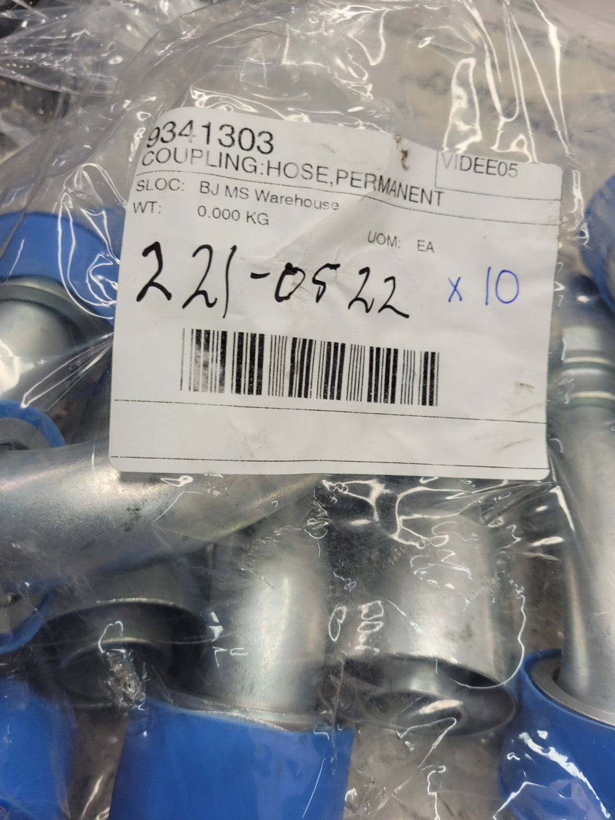 10PC LOT - 221-0522 2210522 #20 FORS X #20 BARB 45° Swivel Fitting Hydraulic