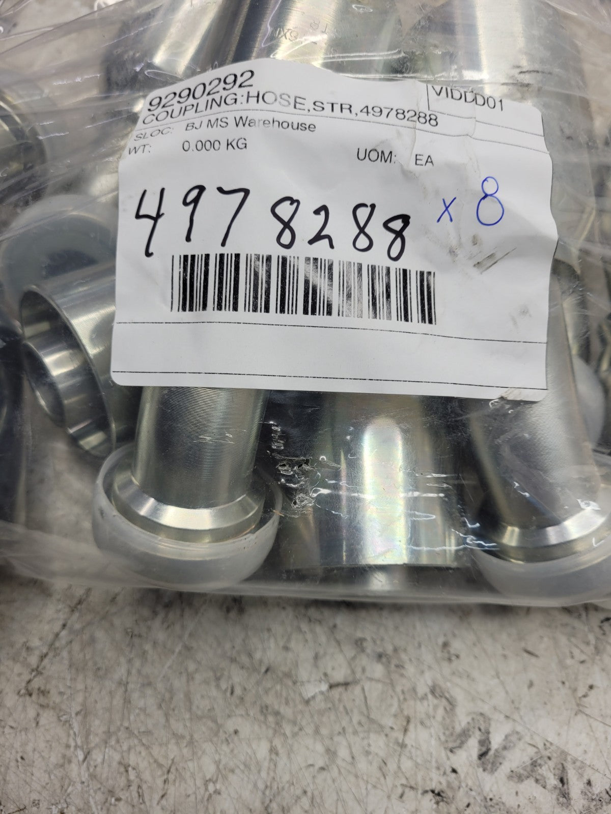 8PC LOT - 497-8288 4978288 #16 FLANGE #16 BARB 45° HYDRAULIC FITTING