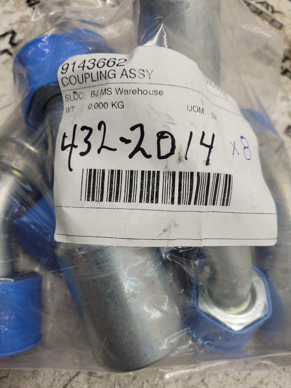 8PC LOT - 432-2014 4322014 #12 FORS X #12 BARB 45 deg swivel Hydraulic Fitting
