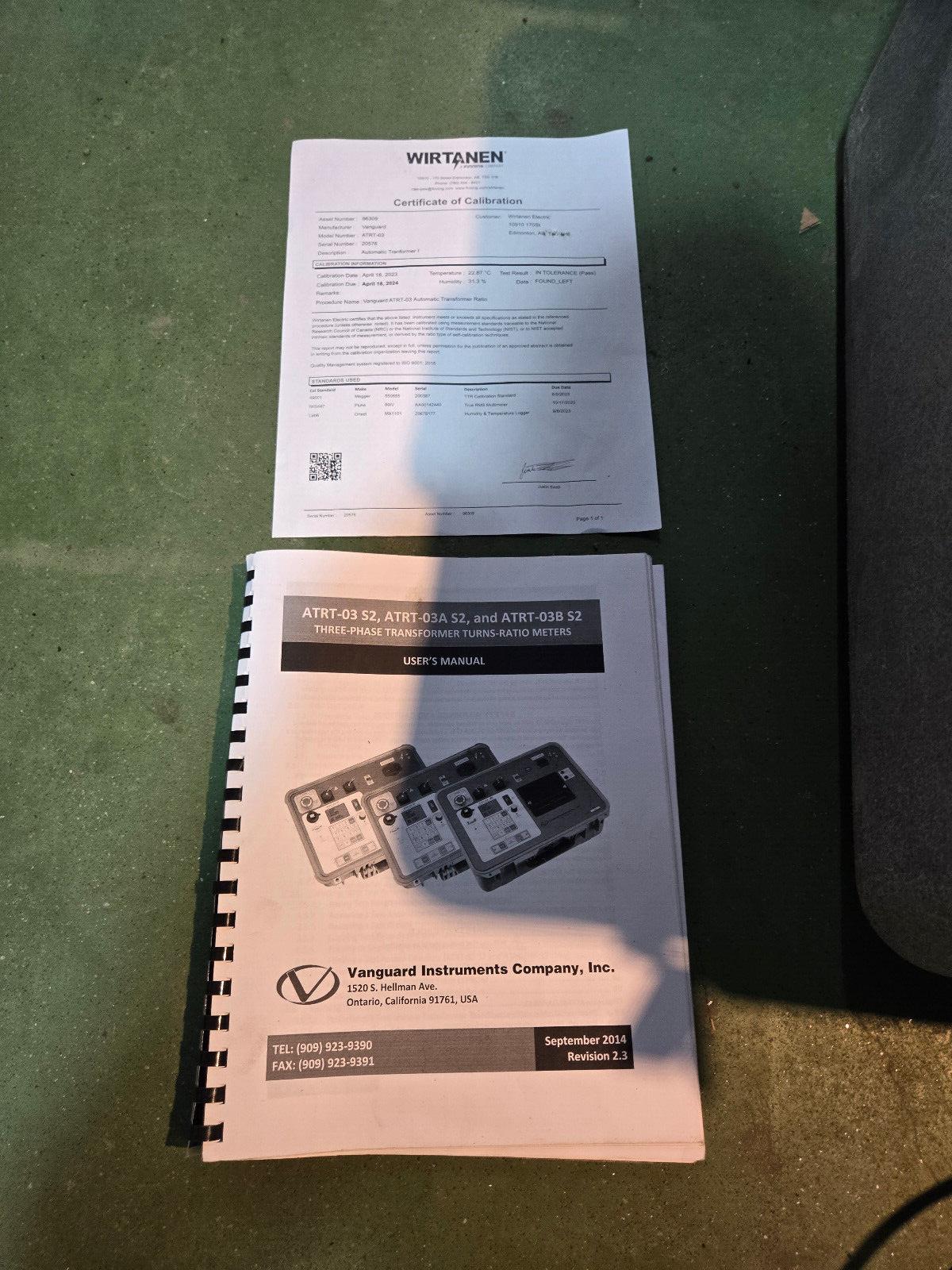 Vanguard ATRT-03 S2 - Automatic, 100 Vac 3-Phase Transformer Turns Ratio Tester!