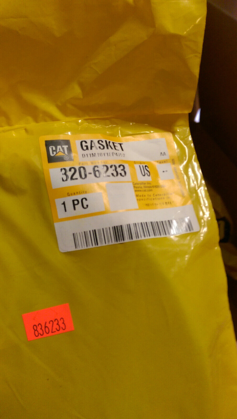 CATERPILLAR 320-6233 GASKET
