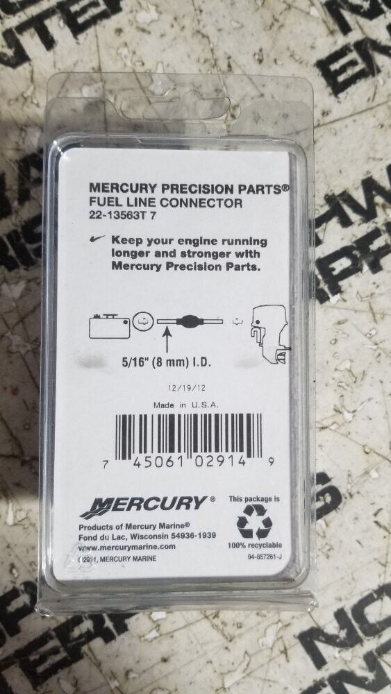 New Mercury Fuel Connector for Outboards 22-13563Q7 22-13563T7 18-8091