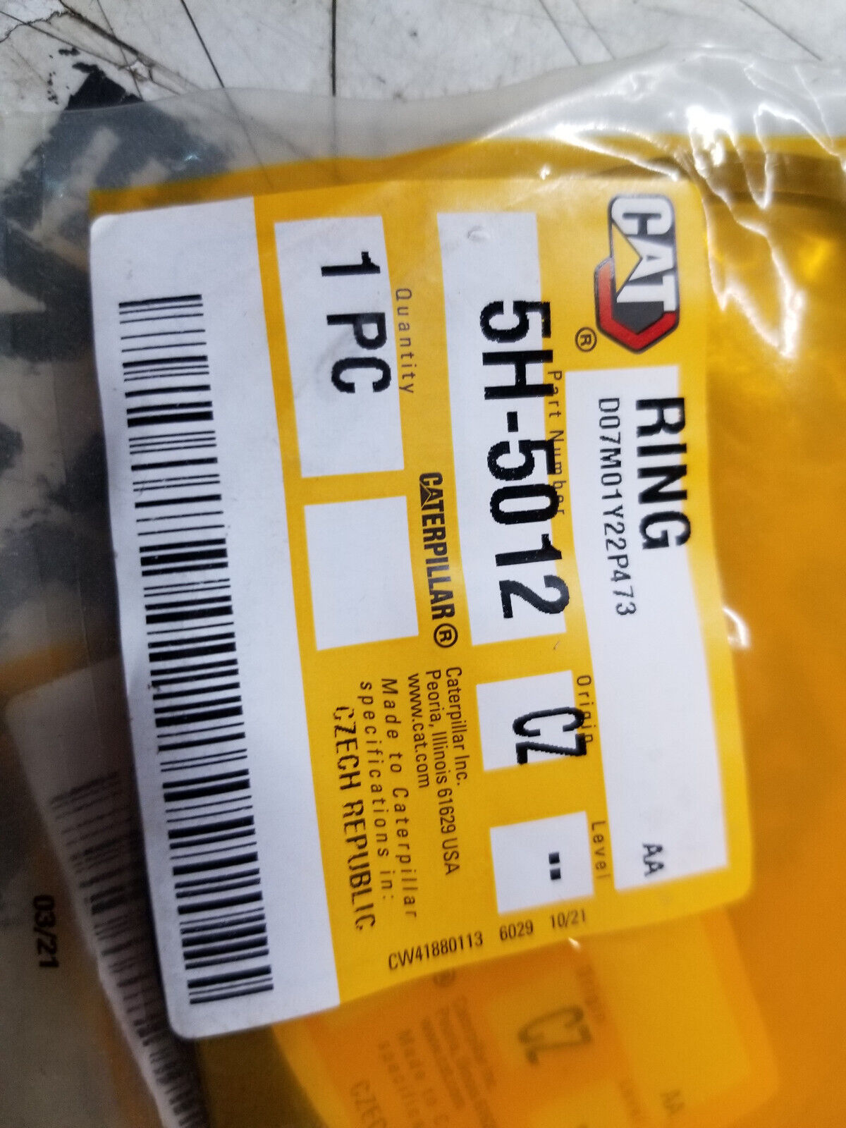 LOT OF 2PC - 5H-5012: Axle Housing Retaining Ring