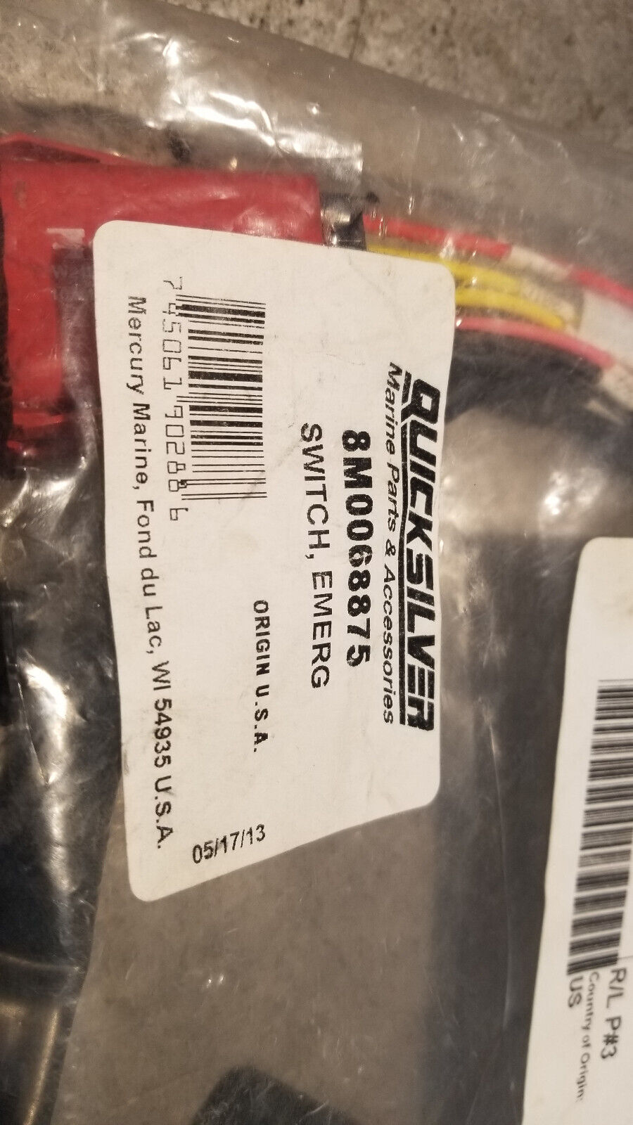 Sea Ray Boat Emergency Switch Stop 2094225 | Mercury 8M0068875