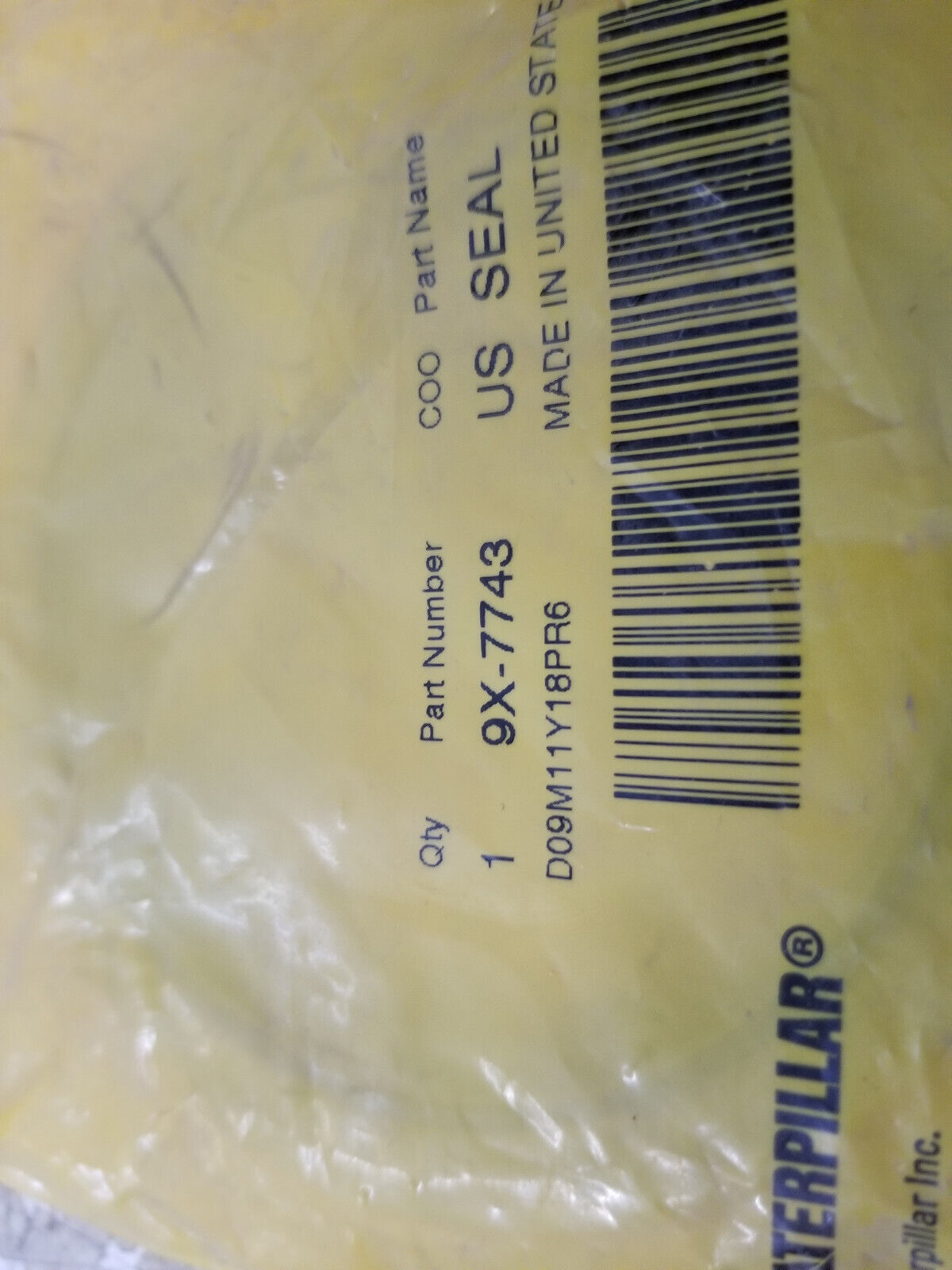 9X-7743 CATERPILLAR CAT SINGLE LIP SEAL 9X7743 GENUINE