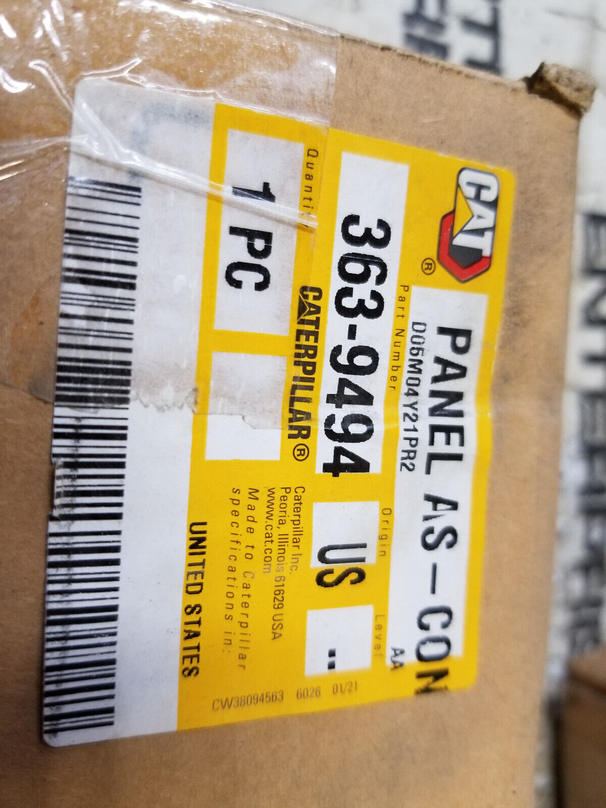 NEW CATERPILLAR 363-9494 Panel Assembly-Control 3639494
