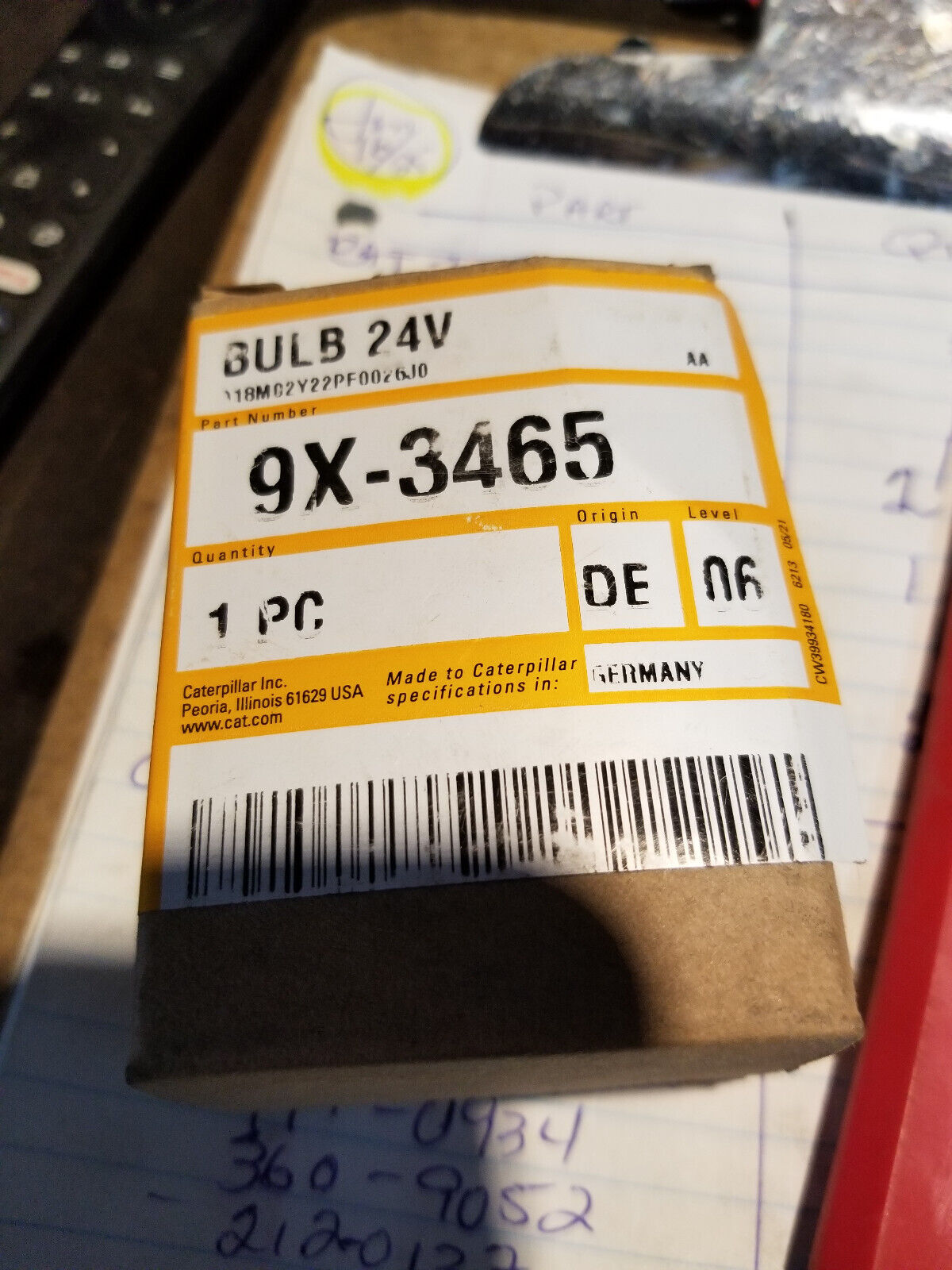 LOT OF 5pc - 9X-3465 H4 24 Voltage Glass Bulb 9X3465