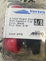 VERTEX 3/8" Blk 8Pt Post W/Insulator - 81713