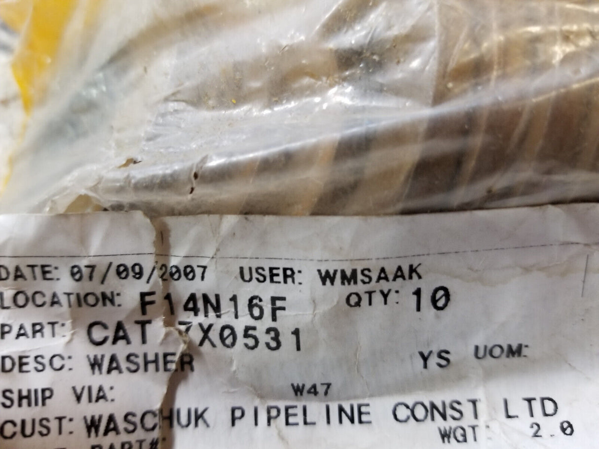 1 BAG OF 10 WASHERS 7X-0531 CATERPILLAR CAT 7X0531 WASHERS