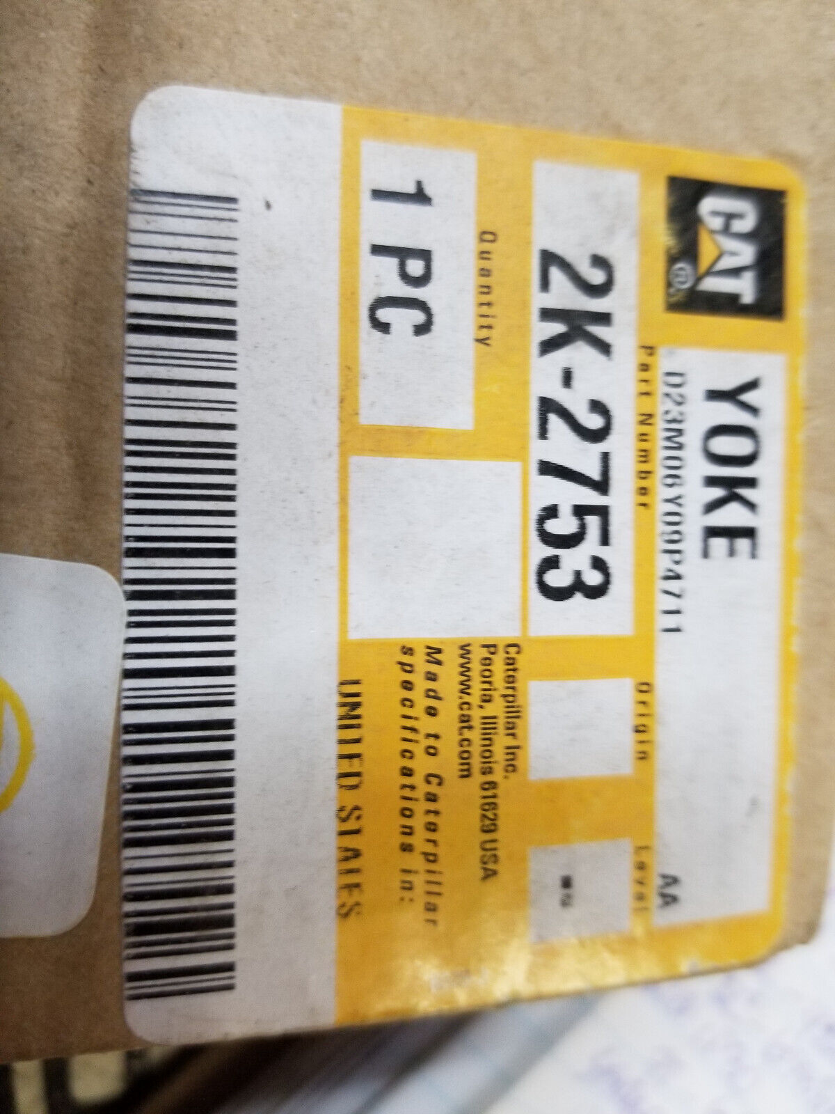 2K-2753 CATERPILLAR CAT YOKE 2K2753