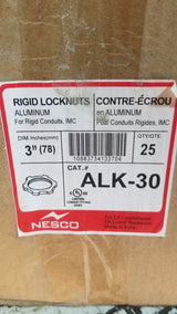 NESCO RIGID ALUMINUM LOCKNUTS ALK-30 QTY.25 3" DIAMETER
