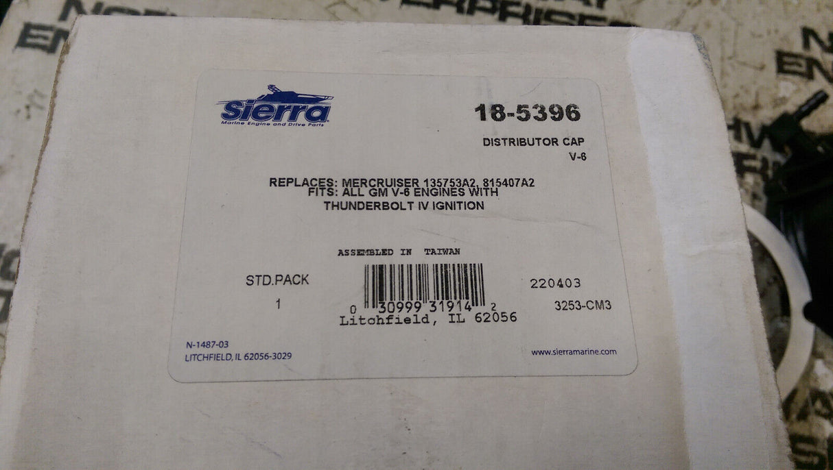 Sierra 18-5396 Marine Distributor Cap Mercury 11108A3 13753A2 815407A2