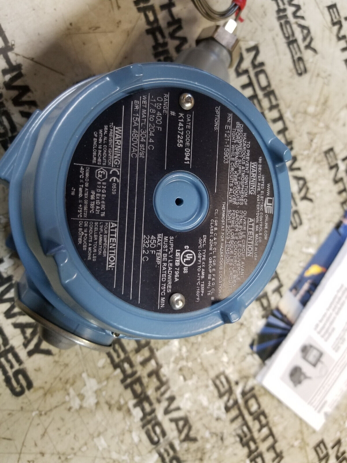 E121-15903 Pressure switch  120 SERIES EXPLOSION PROOF TEMPERATURE 900086