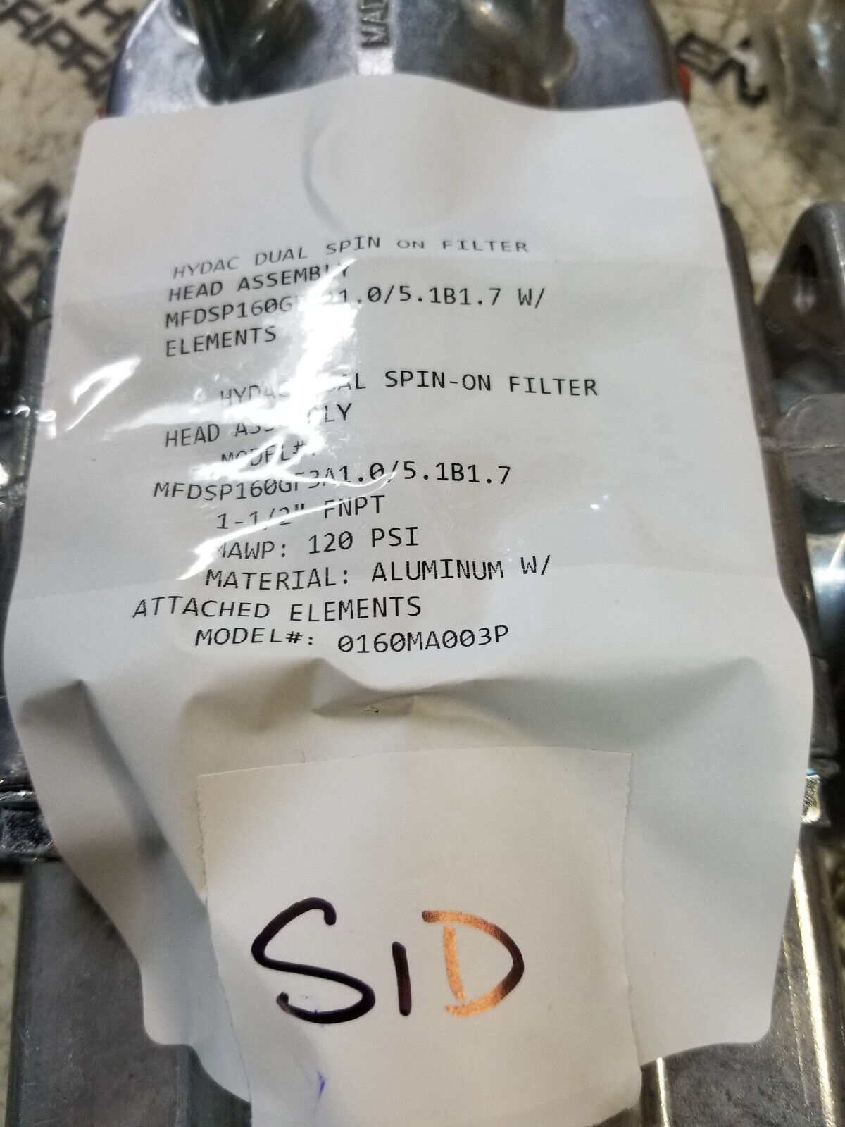 HYDAC DUAL SPIN ON FILTER HEAD ASSEMBLY MFDSP160GF3A1.0/5.1B1.7