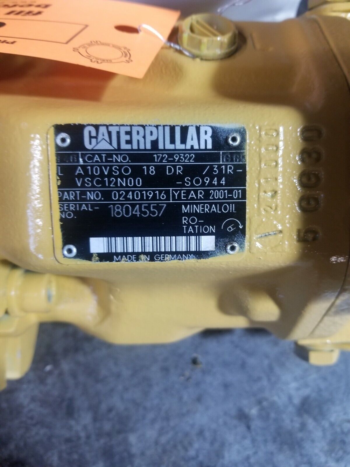 172-9322 CATERPILLAR PUMP REXROTH A10-VSO-18-DR/31R-VSC-12N00