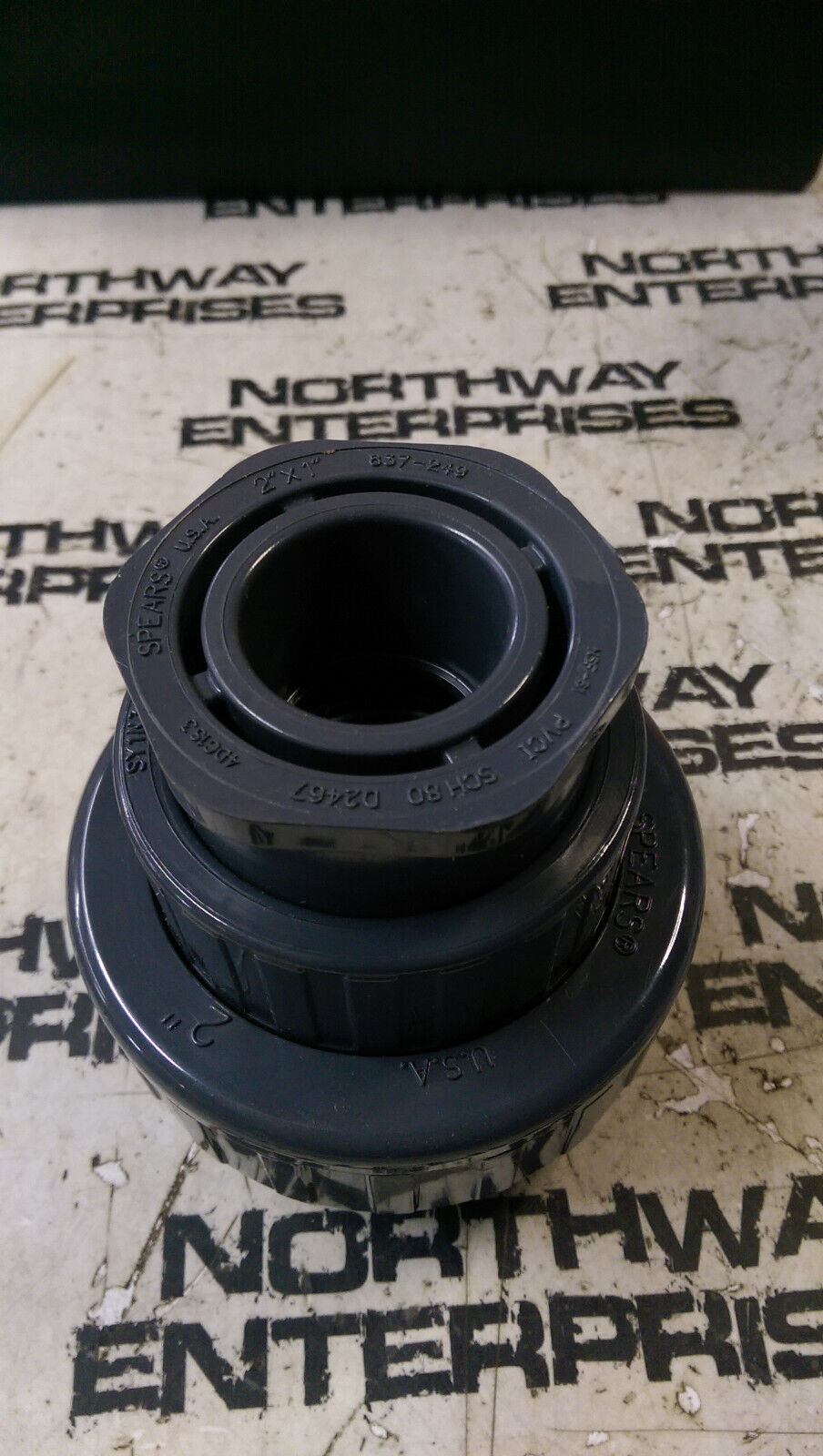 Lasco Fittings 897-020 2" Sch80 Union O-Ring Type Slip x Slip Gray
