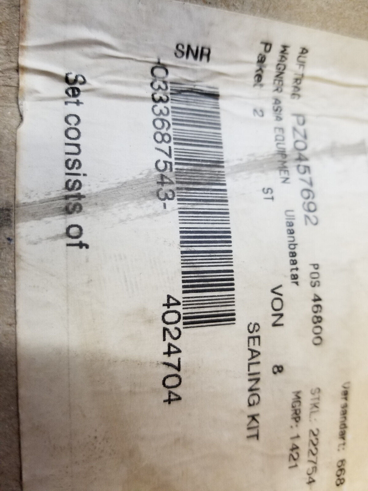 CAT BUCYRUS 459-2039 502-0289 402-4704 SEAL KIT